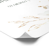 Groen & goud blad, welkom Bruids Bruiloft bord Poster (Hoek)