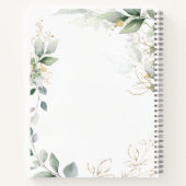 Groen Goud Bladgroen Kruis Baby Doop Notitieboek (Achterkant)