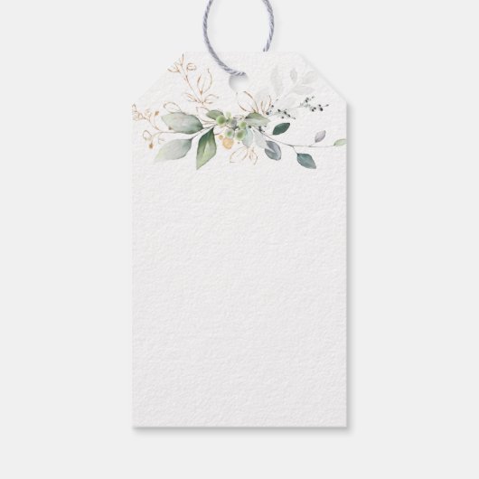 Groen Goud Bladgroen Kruis Doop Dank u Cadeaulabel (Achterkant)