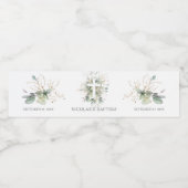 Groen Goud Bladgroen Kruis Doop Wijnlabel Waterfles Etiket (Enkel label)