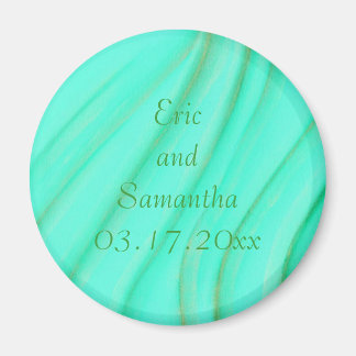 Groen & Goud blends Bewaar de datum bruiloft magne Magneet