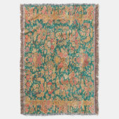 Groen goud bloem perzisch turks patroon deken (Voorkant Verticaal)