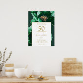 Groen Goud Bloemen 50e Jubileum Welkomstbord Poster (Keuken)