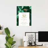 Groen Goud Bloemen 50e Jubileum Welkomstbord Poster (Thuiskantoor)