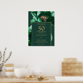 Groen Goud Bloemen 50e Jubileum Welkomstbord Poster (Keuken)