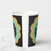 Groen Goud Bloemen Afstudeerfeest Papieren Bekers (Links)