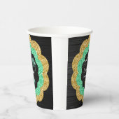 Groen Goud Bloemen Afstudeerfeest Papieren Bekers (Rechts)