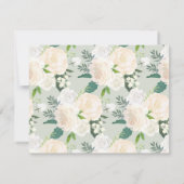 Groen Goud Bloemen Eerste Heilige Communie Meisje  Bedankkaart (Achterkant)