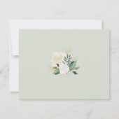 Groen Goud Bloemen Eerste Heilige Communie Meisje  Bedankkaart (Achterkant)