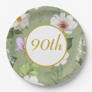 Groen Goud Bloemen Elegant Modern Age Papieren Bordje