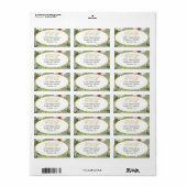 Groen Goud Bloemen Elegant Modern Monogram Etiket (Full Sheet)