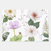 Groen Goud Bloemen Elegant Modern Monogram Inpakpapier Vel (Voorkant 3)