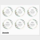Groen Goud Bloemen Moslim Nikah Huwelijk Groot Ronde Sticker (Vel)