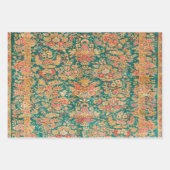 Groen goud bloemen Perzische Turkse stijl decoupag Inpakpapier Vel (Voorkant 2)