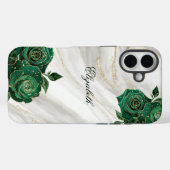 Groen Goud Bloemen Wit Marmer Case-Mate iPhone Case (Achterkant (horizontaal))