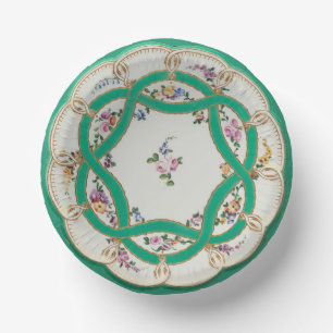  Groen & Goud Bloemknoop Faux China Design Papieren Kommen