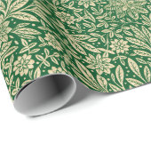 Groen & Goud Bloempatroon Cadeaupapier (Rol Hoek)