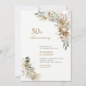 Groen & Goud Boho Botanisch Huwelijk Jubileum Kaart (Voorkant)