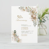 Groen & Goud Boho Botanisch Huwelijk Jubileum Kaart (Staand voorkant)