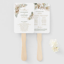 Groen & Goud Boho Botanisch Huwelijksprogramma Handwaaier