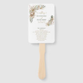 Groen & Goud Boho Botanisch Huwelijksprogramma Handwaaier (Voorkant)