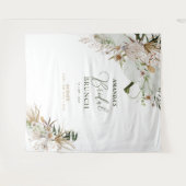 Groen & Goud Boho Bruidsborrel Bruidsontbijt Achte Wandkleed (Voorkant (horizontaal))