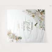 Groen & Goud Boho Bruidsdiner Bruiloft Brunch Acht Wandkleed (Voorkant (horizontaal))