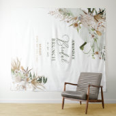 Groen & Goud Boho Bruidsfeest Bruiloft Brunch Acht Wandkleed (In Situ (horizontaal))