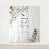 Groen & Goud Boho Bruidsontbijt Bruiloft Decoratie Wandkleed (Voorkant)