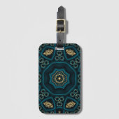 Groen Goud Boho Rosette Mandala Bagagelabel (Voorkant (verticaal))