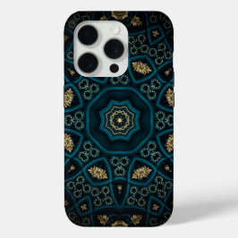 Groen Goud Boho Rosette Mandala iPhone 15 Pro Case