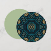 Groen Goud Boho Rosette Mandala Kaart (Voorkant / Achterkant)