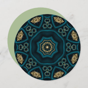 Groen Goud Boho Rosette Mandala Kaart