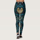 Groen Goud Boho Rosette Mandala Leggings (Achterkant)