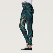 Groen Goud Boho Rosette Mandala Leggings (Links)