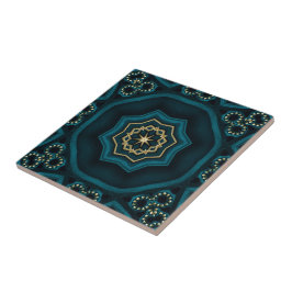 Groen Goud Boho Rosette Mandala Tegeltje