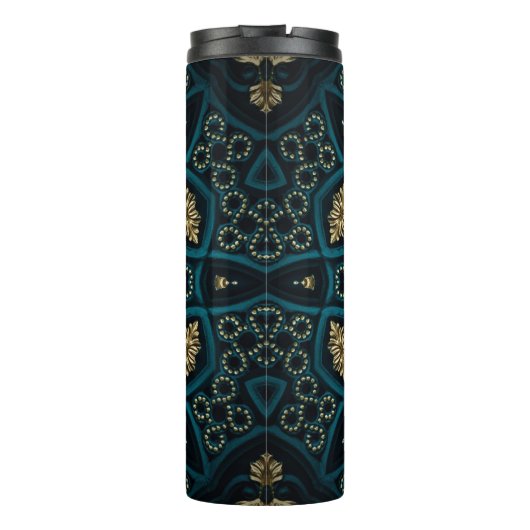 Groen Goud Boho Rosette Mandala Thermosbeker (Achterkant)