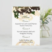 Groen Goud Bruiloft Menu (Staand voorkant)
