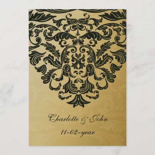 Groen Goud Bruiloft Menu (Achterkant)