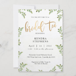 Groen & Goud Bruilofts Thee Uitnodiging