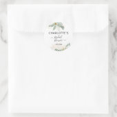 Groen goud bruiloftsfeest ronde sticker (Tas)