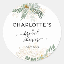 Groen goud bruiloftsfeest ronde sticker