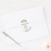 Groen goud bruiloftsfeest ronde sticker (Envelop)