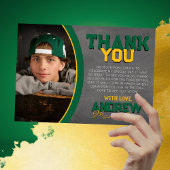 Groen & Goud Chalkboard Afstuderen Dank u Kaart