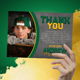 Groen & Goud Chalkboard Afstuderen Dank u Kaart