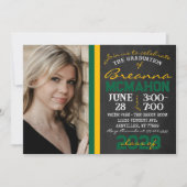 Groen & Goud Chalkboard Afstuderen Foto Kaart (Voorkant)