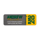 Groen & Goud Chalkboard Afstuderen Retouradres Etiket (Voorkant)