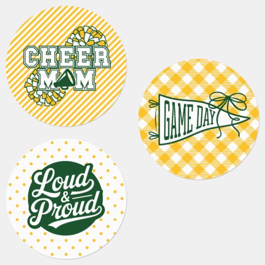 Groen Goud Cheer Moeder Sticker Vel (Groep)