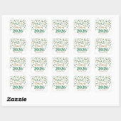Groen Goud Confetti Afstuderen 2026 Vierkante Sticker (Vel)