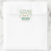 Groen Goud Confetti Afstuderen 2026 Vierkante Sticker (Tas)